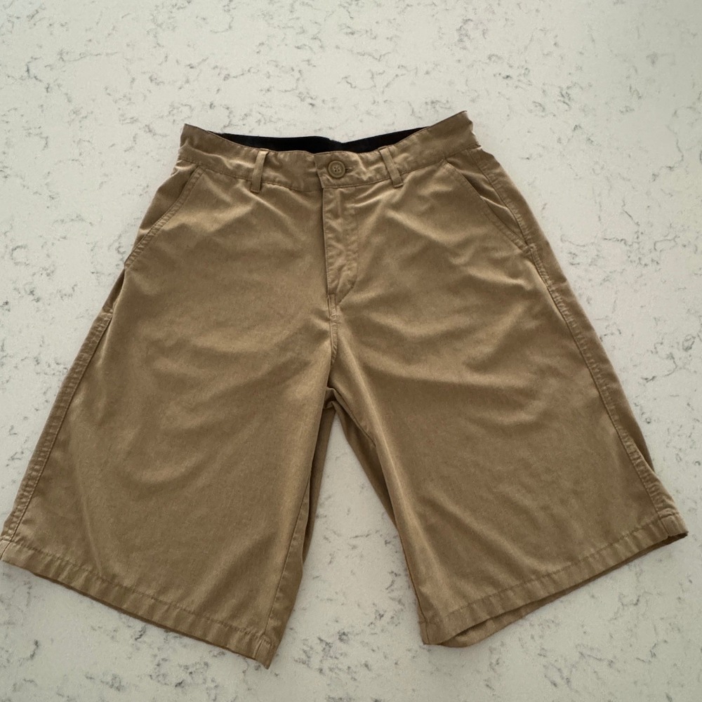 OP Hybrid Board Shorts Mens 28 Khaki Tan 4-Way Stretch Walk Shorts Quick Dry